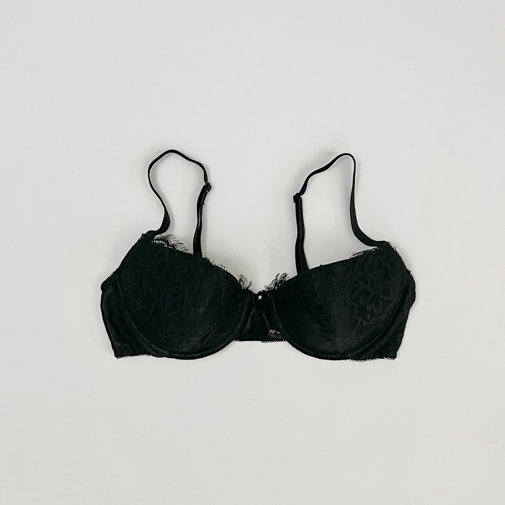 frederick’s | sheer floral lace underwire lined intimate lingerie set | sz 34b - Picture 3 of 7